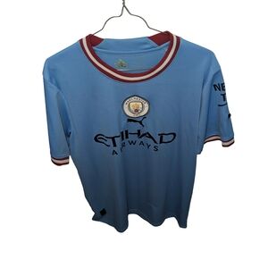 Puma Manchester City Light Blue Jersey with Maroon Trim